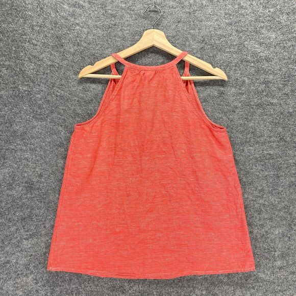 Gap Top Women XS Red Sleeveless V Neck Linen A-Line Regular Casual Lounge Blouse - Picture 4 of 11